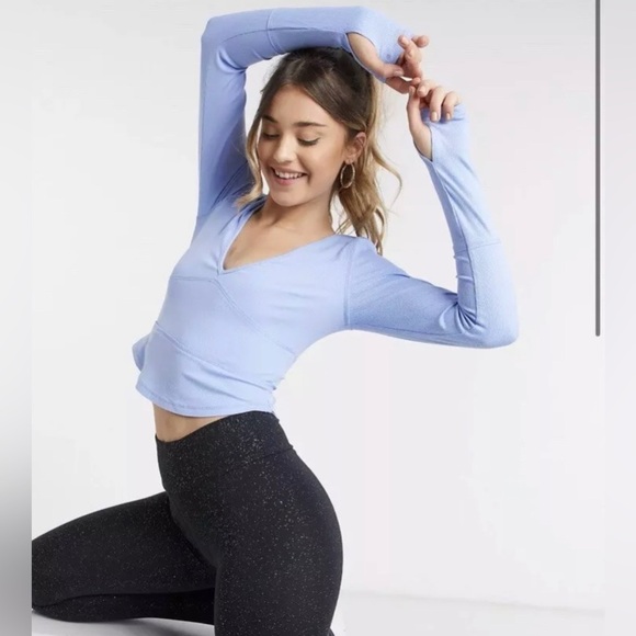 Fp movement x free people long sleeve yoga mesh sheer top size small crop top - Picture 6 of 7